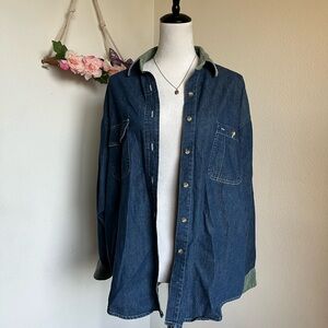 Denim Button-Up Shirt size large